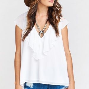 Show Me Your MuMu Easton Ruffle Top - White